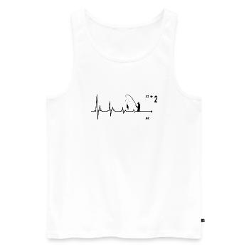 Angeln Fischer Herzschlag - Männer Premium Bio Tank Top - Weiß - Vorne - Michal (187cm)