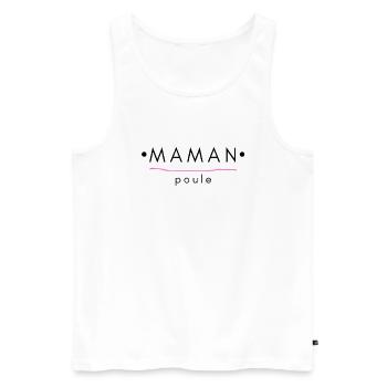 MAMAN poule - Débardeur bio Premium Homme - blanc - Devant - AI Model Male 178 light (178cm)