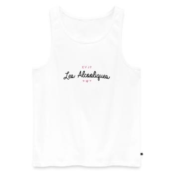 T-shirt EVJF "Les Alcooliques" - Débardeur bio Premium Homme - blanc - Devant - Michal (187cm)