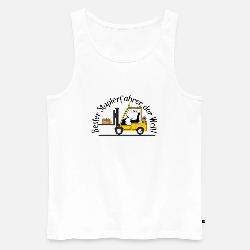 Staplerfahrer mit Bier beste Staplerfahrer - Männer Premium Bio Tank Top - Weiß