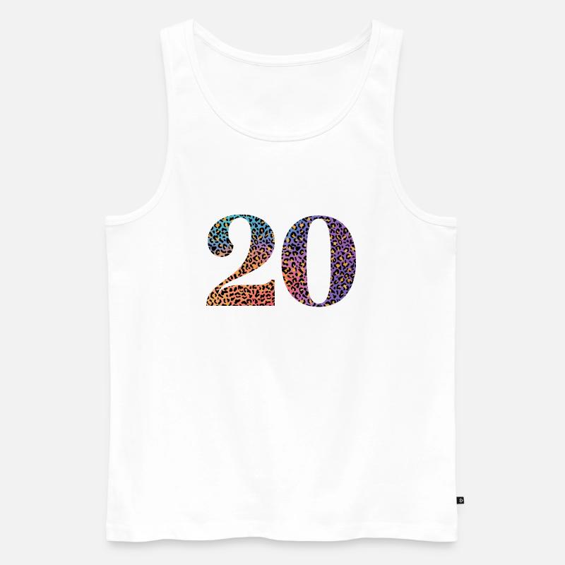 20-jähriges Jubiläum Leopard - Männer Premium Bio Tank Top - Weiß