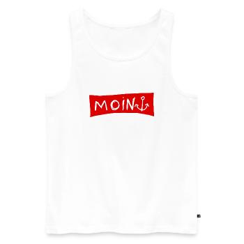 Moin - Männer Premium Bio Tank Top - Weiß - Vorne - Michal (187cm)