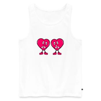 Comic Hearts Love - Men's Premium Organic Tank Top - white - Front - Michal (187cm)