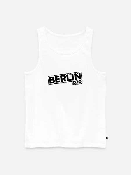 Berlin - 030 - Capital - Germany - Area Code - Men's Premium Organic Tank Top - white