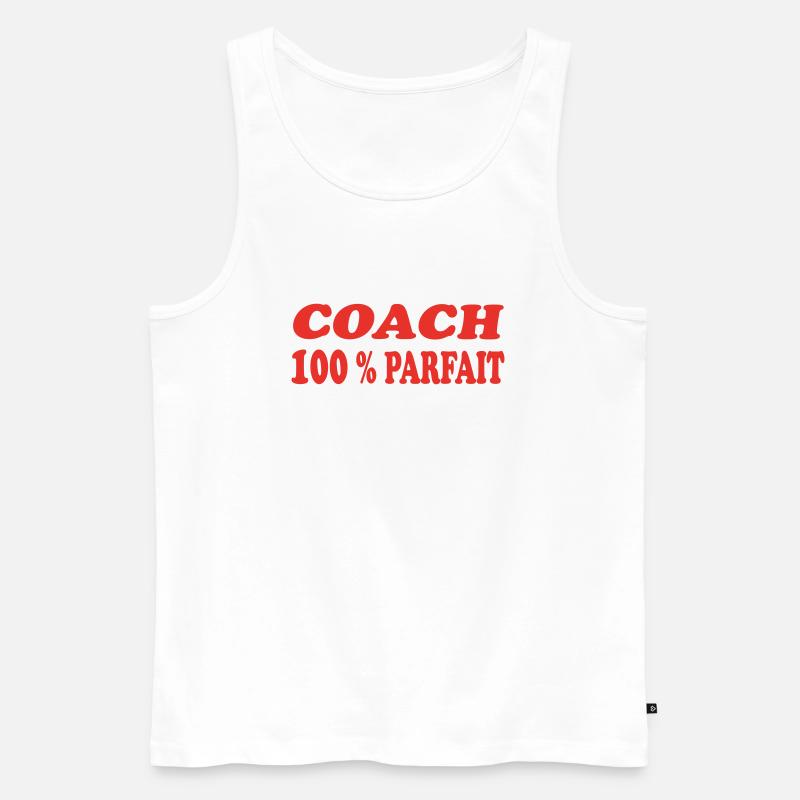 PERFEKTER COACH - Männer Premium Bio Tank Top - Weiß
