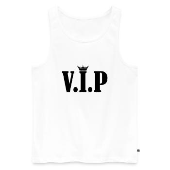 vip crown - Männer Premium Bio Tank Top - Weiß - Vorne - AI Model Male 178 light (178cm)