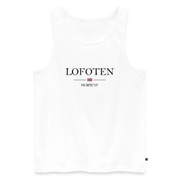 Norway - Lofoten black - Men's Premium Organic Tank Top - white - Front - Michal (187cm)