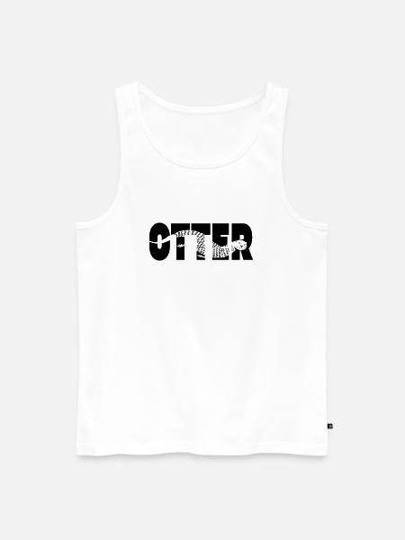 Otter Typo - Men's Premium Organic Tank Top - white