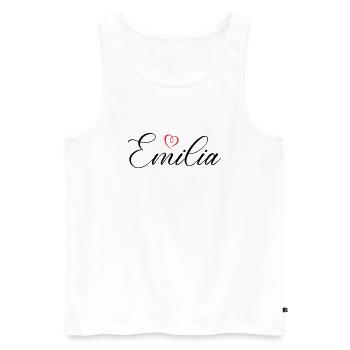 Emilia Nom Coeur - Débardeur bio Premium Homme - blanc - Devant - AI Model Male 178 light (178cm)