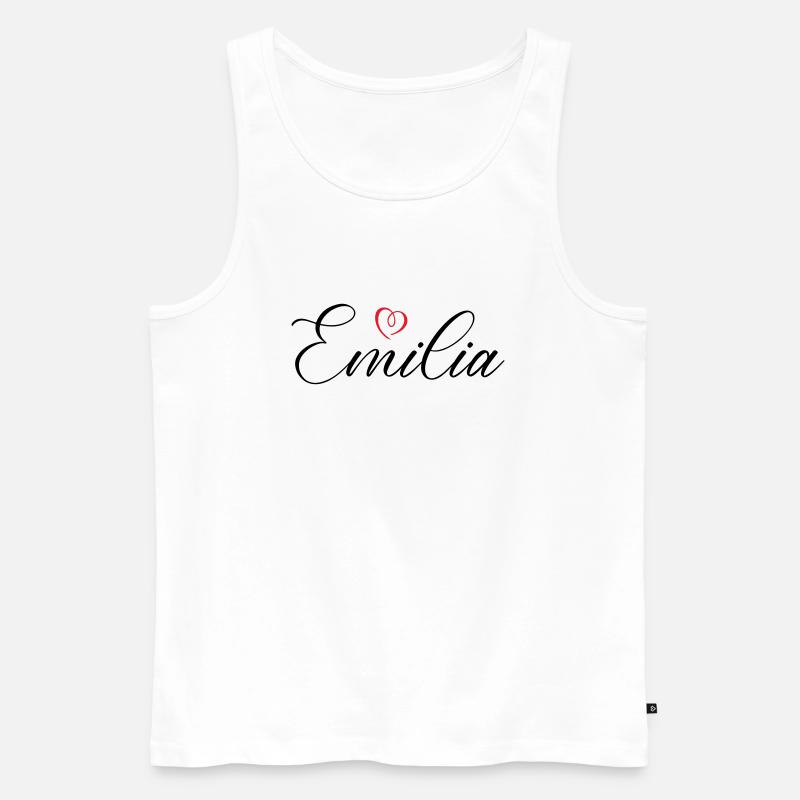 emilia name herz - Männer Premium Bio Tank Top - Weiß