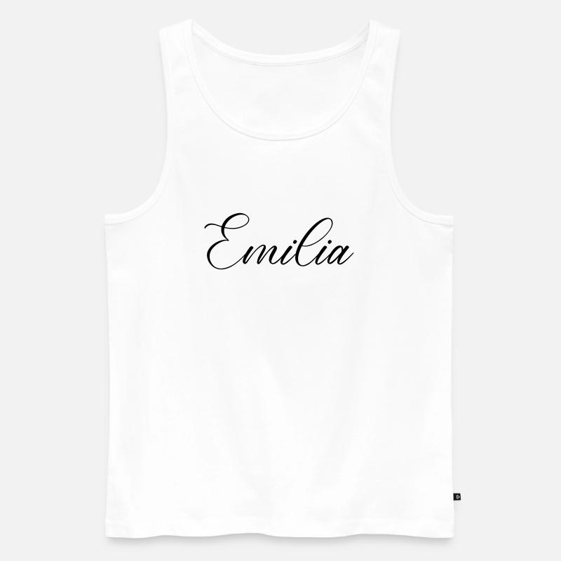 emilia name - Männer Premium Bio Tank Top - Weiß