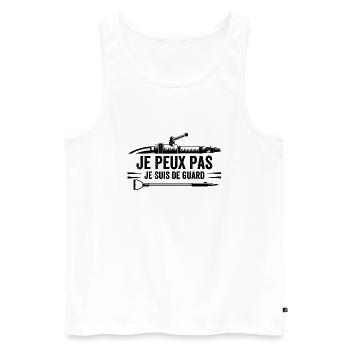 Je Peux Pas Je Suis De Guard Cadeau Pompier - Débardeur bio Premium Homme - blanc - Devant - Michal (187cm)