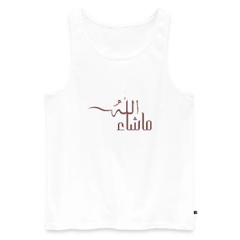 Mashallah auf Arabisch - Männer Premium Bio Tank Top - Weiß - Vorne - AI Model Male 178 light (178cm)