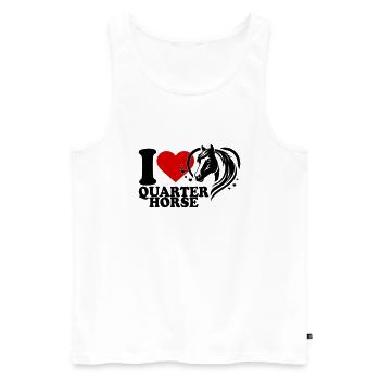 I love Pferd Quarter Horse - Men's Premium Organic Tank Top - white - Front - AI Model Male 178 light (178cm)