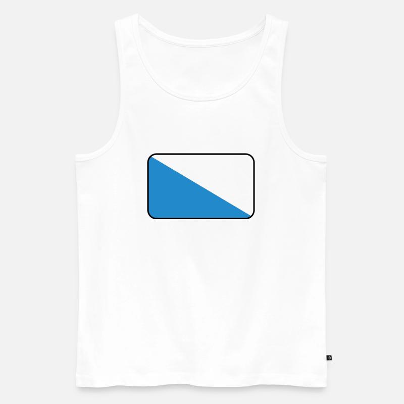 Flaggenvignette oder Logo von Zürich - Männer Premium Bio Tank Top - Weiß
