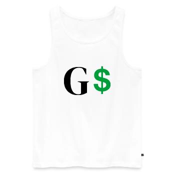 Letter g dollar - Men's Premium Organic Tank Top - white - Front - AI Model Male 178 light (178cm)