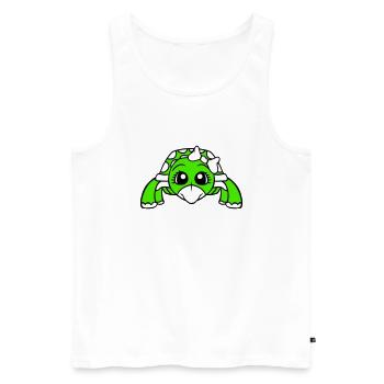 Turtle Woman Female Cute Bow Girl - Men's Premium Organic Tank Top - white - Front - Michal (187cm)