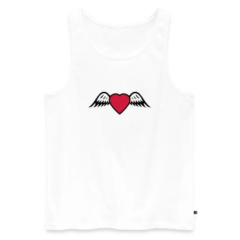 Herz Flügel - Männer Premium Bio Tank Top - Weiß - Vorne - AI Model Male 178 light (178cm)