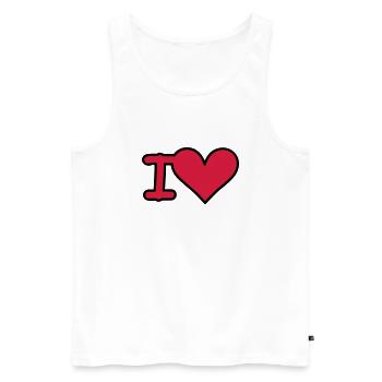 i love - Männer Premium Bio Tank Top - Weiß - Vorne - Michal (187cm)