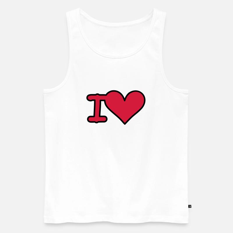 i love - Männer Premium Bio Tank Top - Weiß