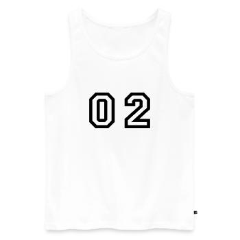 Nummer - 02 - null zwei - Männer Premium Bio Tank Top - Weiß - Vorne - AI Model Male 178 light (178cm)