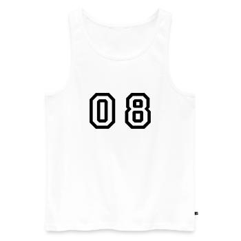 Nummer - 08 - null acht - Männer Premium Bio Tank Top - Weiß - Vorne - AI Model Male 178 light (178cm)
