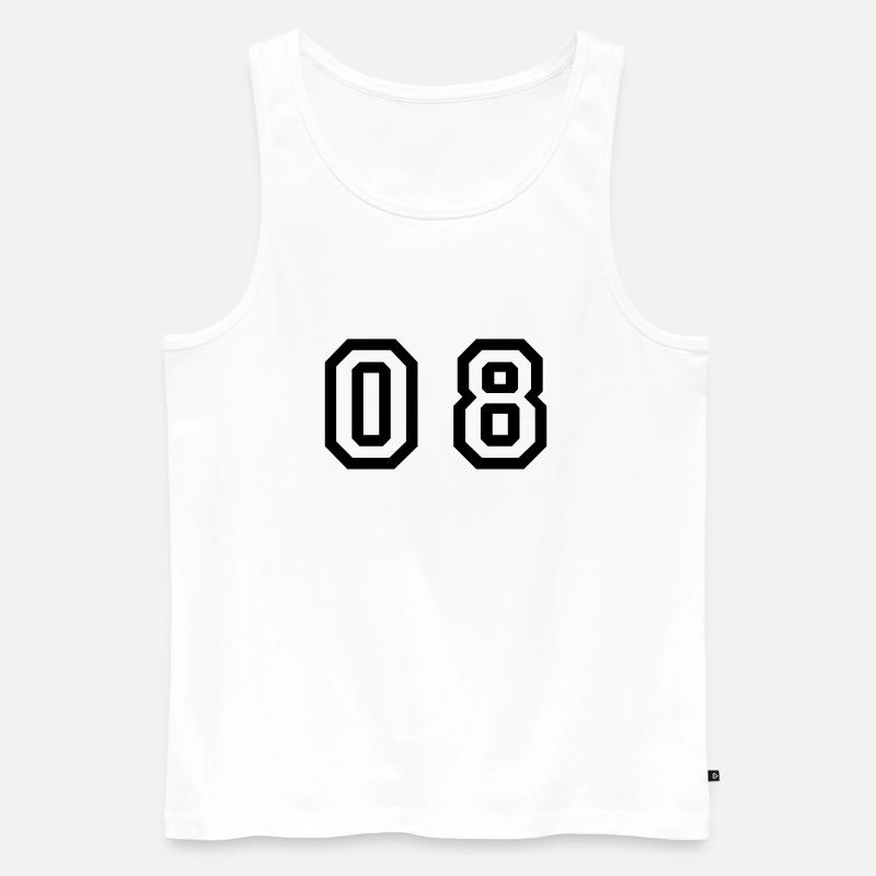 Nummer - 08 - null acht - Männer Premium Bio Tank Top - Weiß
