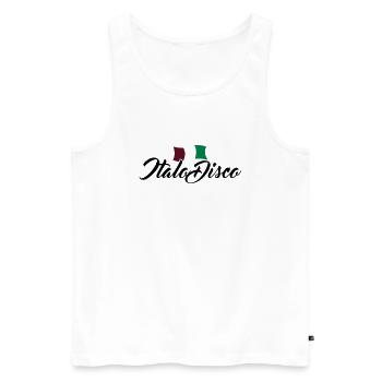 Italo Disco - Débardeur bio Premium Homme - blanc - Devant - AI Model Male 178 light (178cm)