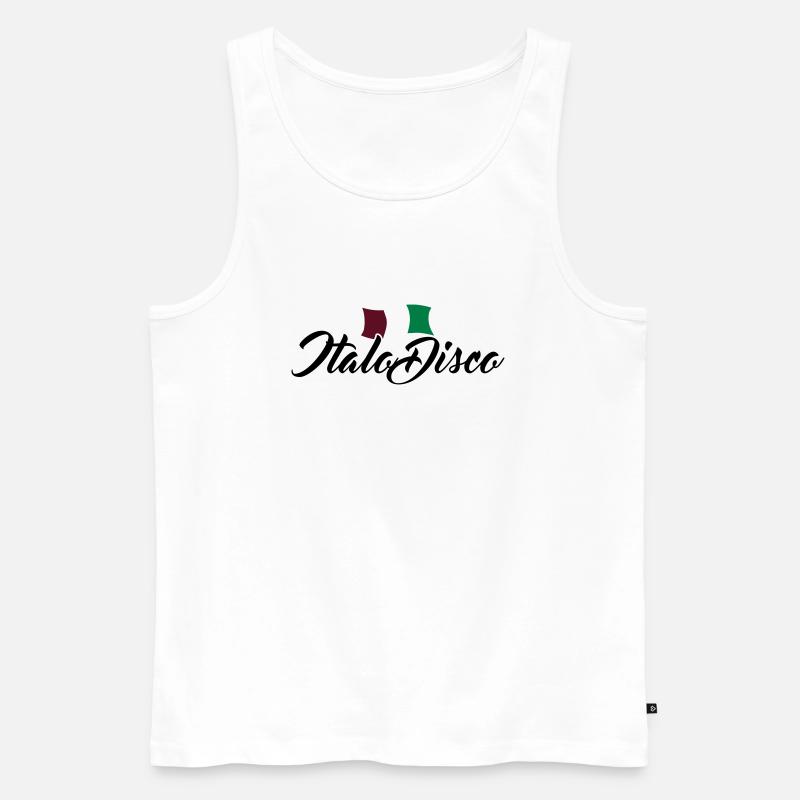 Italo Disco - Männer Premium Bio Tank Top - Weiß