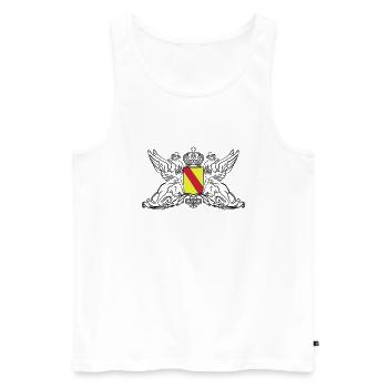 BADEN - Männer Premium Bio Tank Top - Weiß - Vorne - AI Model Male 178 light (178cm)
