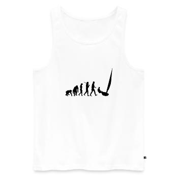 Evolution Segeln - Männer Premium Bio Tank Top - Weiß - Vorne - Michal (187cm)