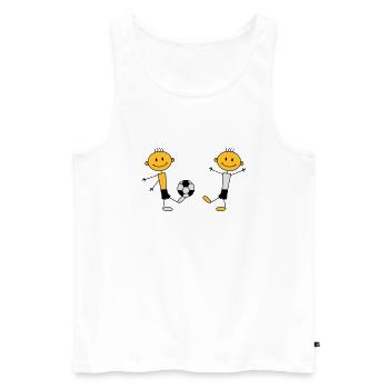 Play Soccer Boys - Männer Premium Bio Tank Top - Weiß - Vorne - Michal (187cm)