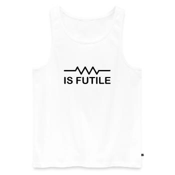 Resistance is Futile - Men's Premium Organic Tank Top - white - Front - AI Model Male 178 light (178cm)