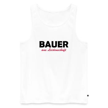 bauer aus leidenschaft - Débardeur bio Premium Homme - blanc - Devant - Michal (187cm)