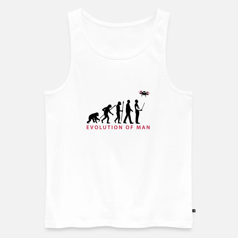 Evolution Modellflieger Drohne 4 Propeller - Männer Premium Bio Tank Top - Weiß