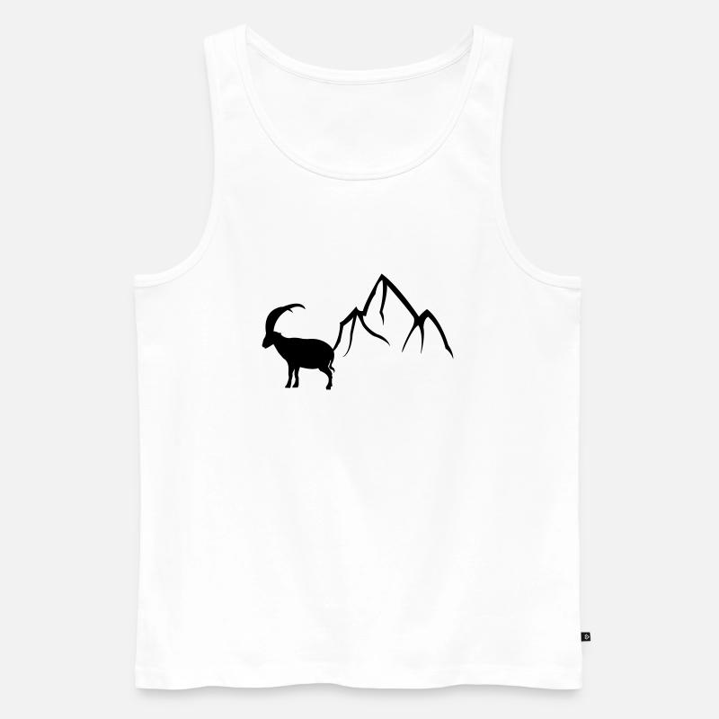 steinbock2 - Männer Premium Bio Tank Top - Weiß