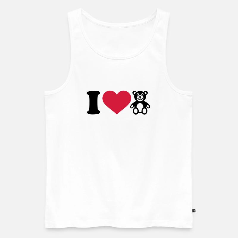 Teddy - Männer Premium Bio Tank Top - Weiß