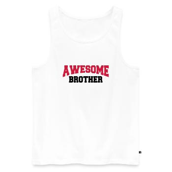 Awesome Brother - Débardeur bio Premium Homme - blanc - Devant - AI Model Male 178 light (178cm)