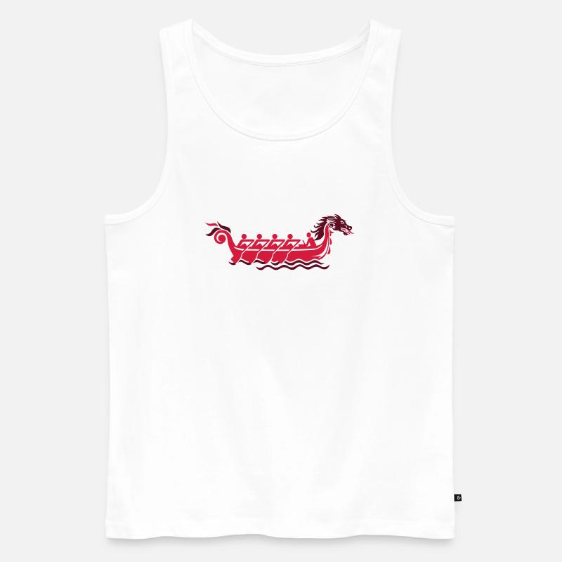 Drachenboot - Männer Premium Bio Tank Top - Weiß