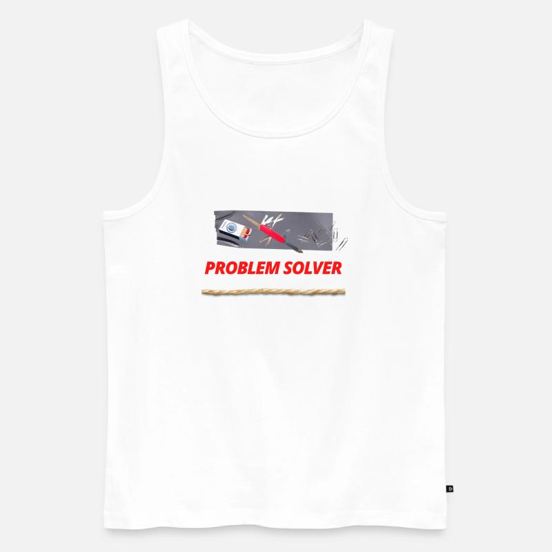 PROBLEM SOLVER TOOLS - Men's Premium Organic Tank Top - white