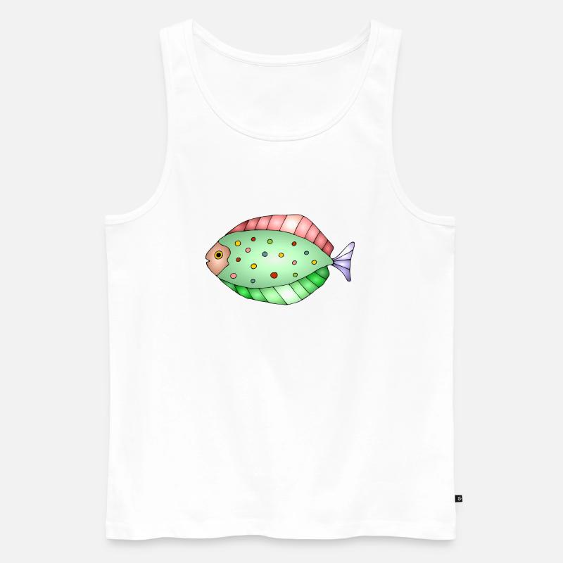 Fisch - Männer Premium Bio Tank Top - Weiß