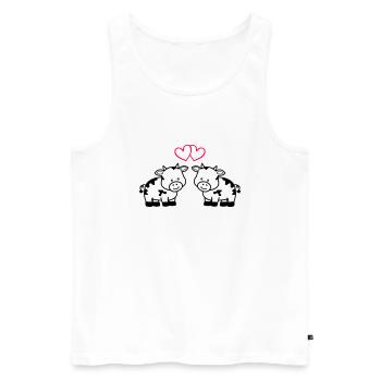 cows in love - Männer Premium Bio Tank Top - Weiß - Vorne - Michal (187cm)