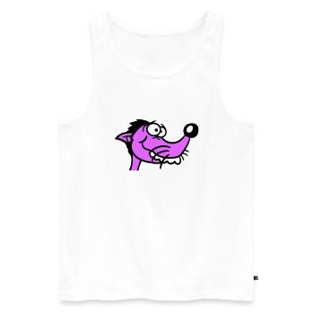 Hund Guckt Dumm Kerl Lustig Blöd Verrückt Komisch - Männer Premium Bio Tank Top - Weiß - Vorne - Michal (187cm)