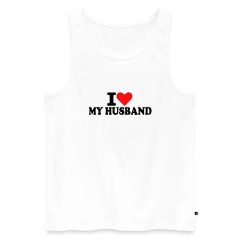 I love my husband - Men's Premium Organic Tank Top - white - Front - AI Model Male 178 light (178cm)