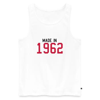 1962 - Men's Premium Organic Tank Top - white - Front - AI Model Male 178 light (178cm)