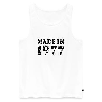 Made in 1977 - Men's Premium Organic Tank Top - white - Front - AI Model Male 178 light (178cm)