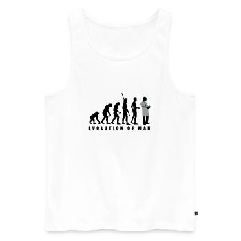 evolution_arzt_2c - Männer Premium Bio Tank Top - Weiß - Vorne - AI Model Male 178 light (178cm)