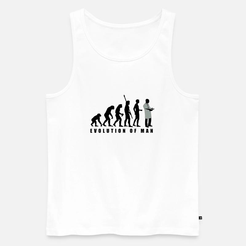 evolution_arzt_2c - Männer Premium Bio Tank Top - Weiß