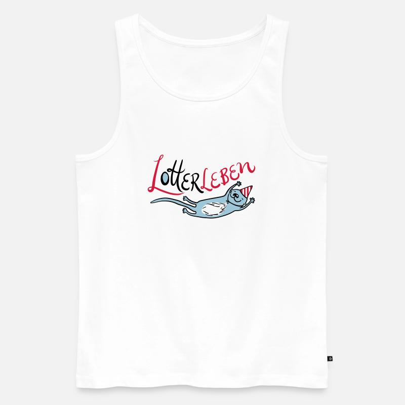 Lotterleben Zwo - Männer Premium Bio Tank Top - Weiß