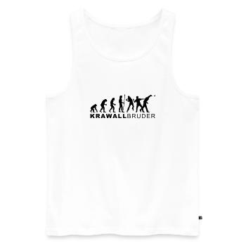 evolution_krawallbruder2 - Männer Premium Bio Tank Top - Weiß - Vorne - AI Model Male 178 light (178cm)